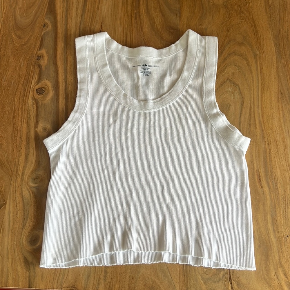 White tank top with swoop neck